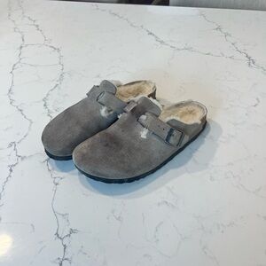 Birkenstock Kids' Cozy Gray Slippers